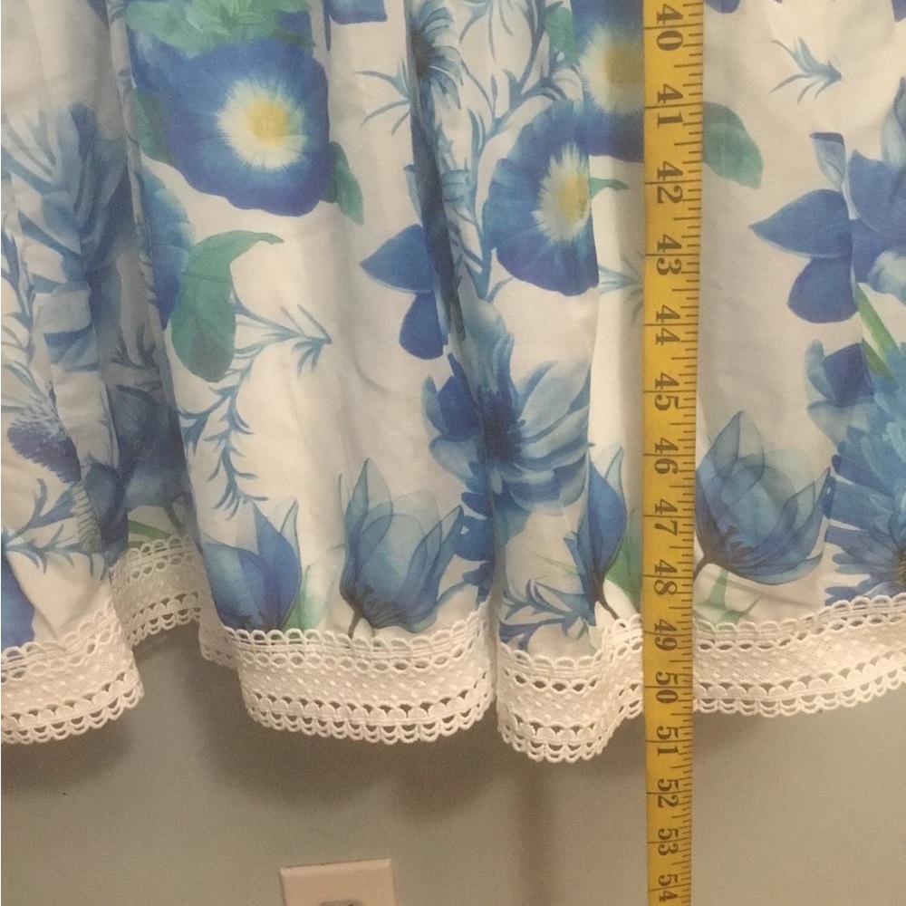 Dahlia Floral Lace-Trim Blue Maxi Dress - Picture 8 of 13